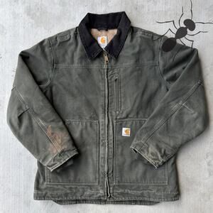 Vintage Y2K Carhartt WOMENS WC061 MOS green work wear jacket